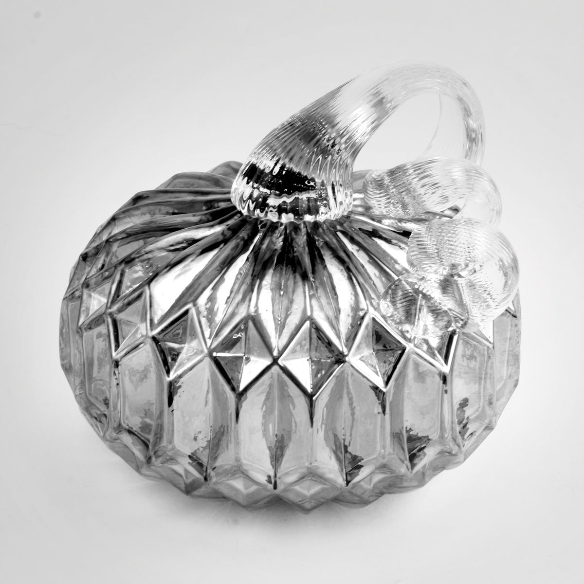 Small Gray Facet Pumpkin Glass Eye Studio