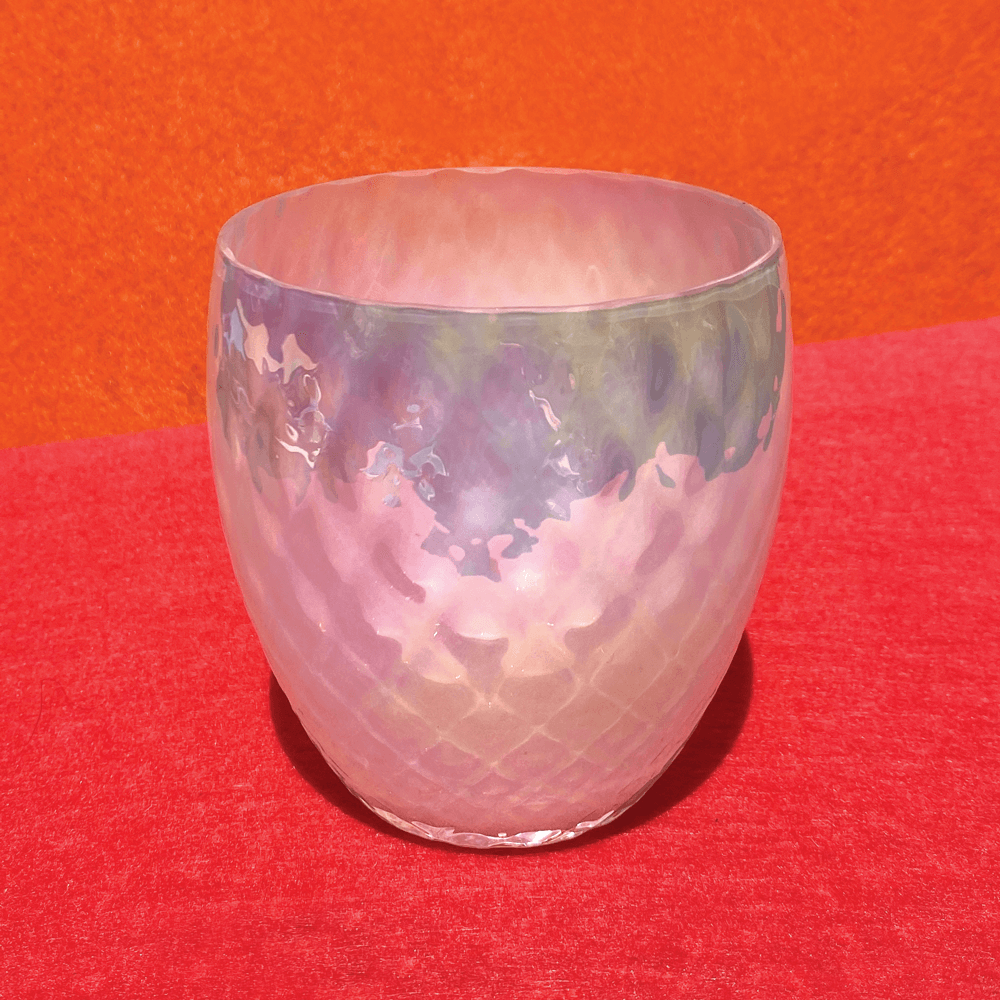 glass eye studio handmade glass october diamond facet birthstone votive