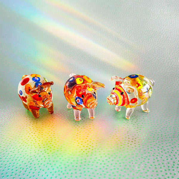 Millefiori Pigs: 3pc