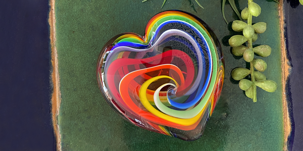 Love You More 3 Inch Glass Heart Ornament