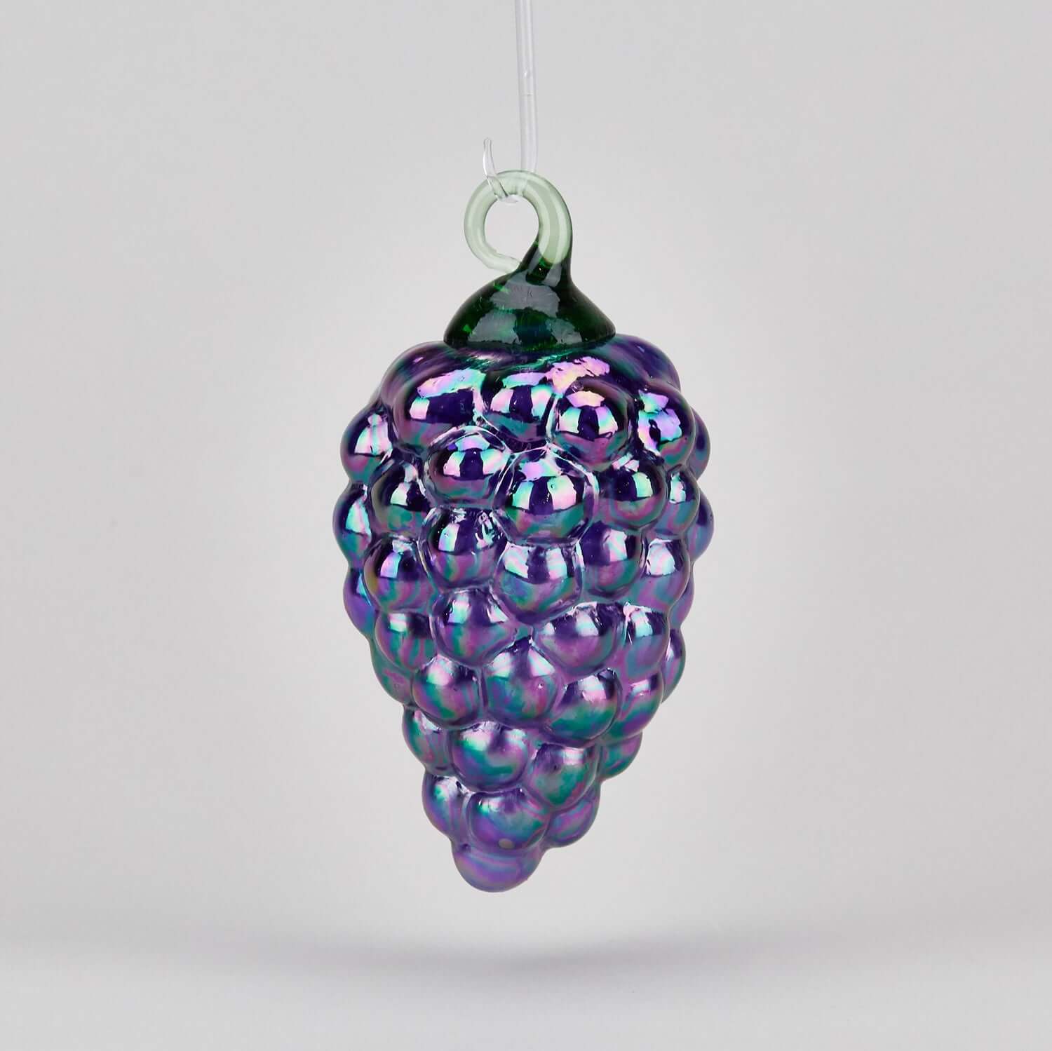 * vintage ornament ୨୧ 美しいパープルぶどうの オーナメント Handmade Glass Fruit & Vegetable Ornament: Purple Grapes