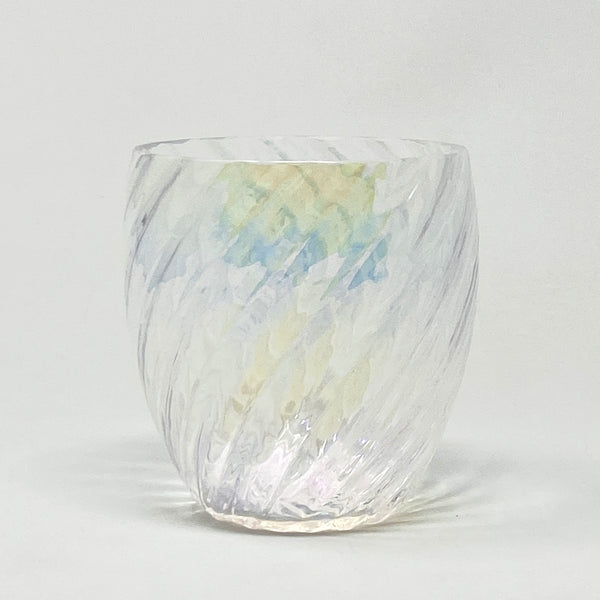 glass eye studio handmade glass april twist birthstone votive