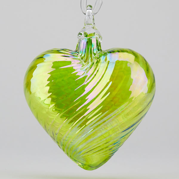 august heart birthstone ornament handmade glass