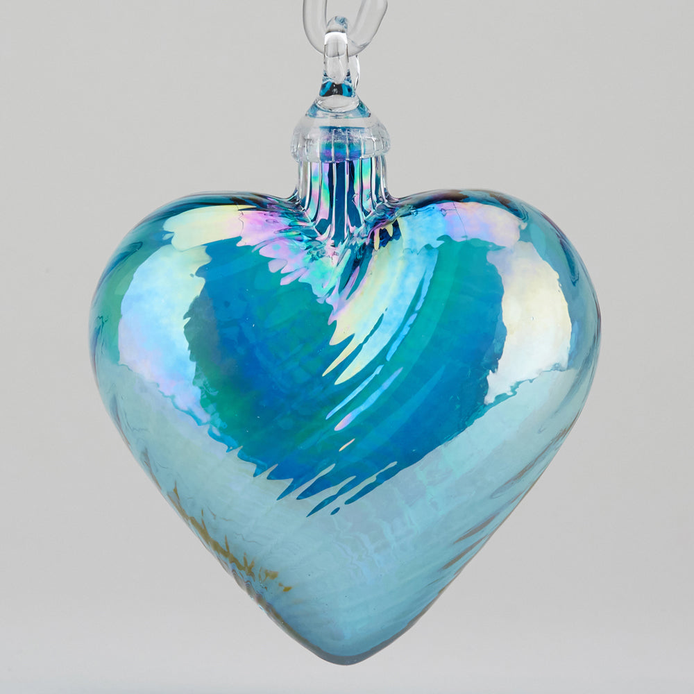 december heart birthstone ornament handmade glass