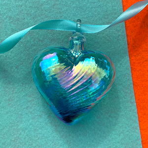 december heart birthstone ornament handmade glass