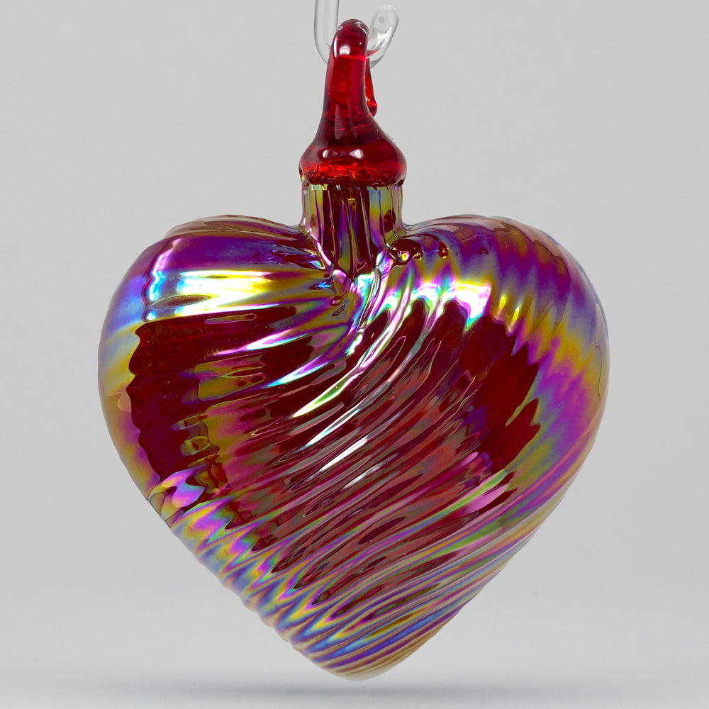 January heart birthstone ornament handmade glass