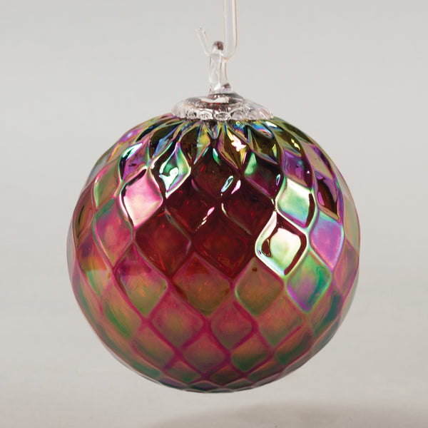 glass eye studio handmade glass july diamond facet birthstone ornament