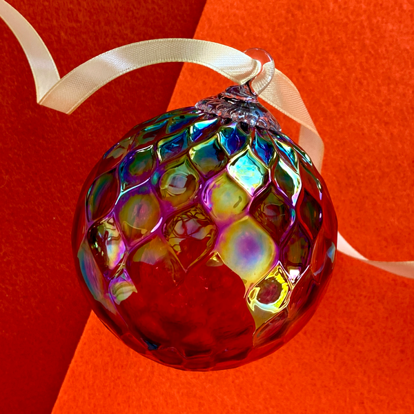 glass eye studio handmade glass july diamond facet birthstone ornament