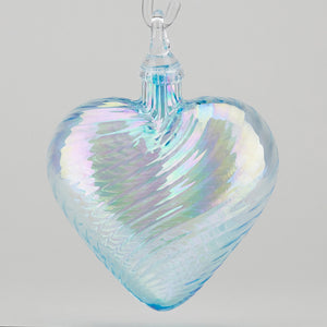 march heart birthstone ornament handmade glass