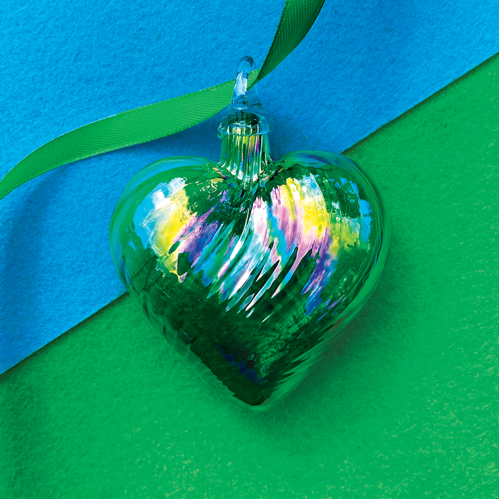 may heart birthstone ornament handmade glass