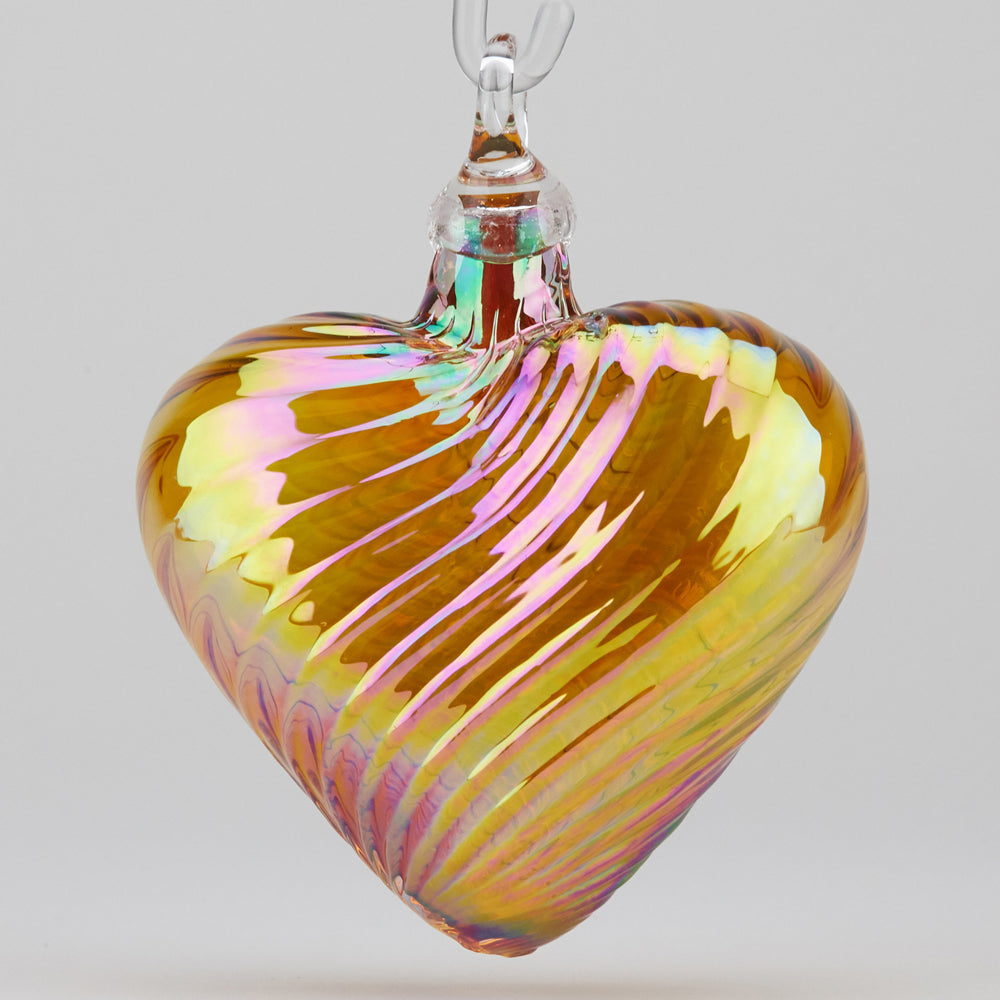 november heart birthstone ornament handmade glass