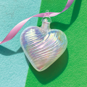 october heart birthstone ornament handmade glass